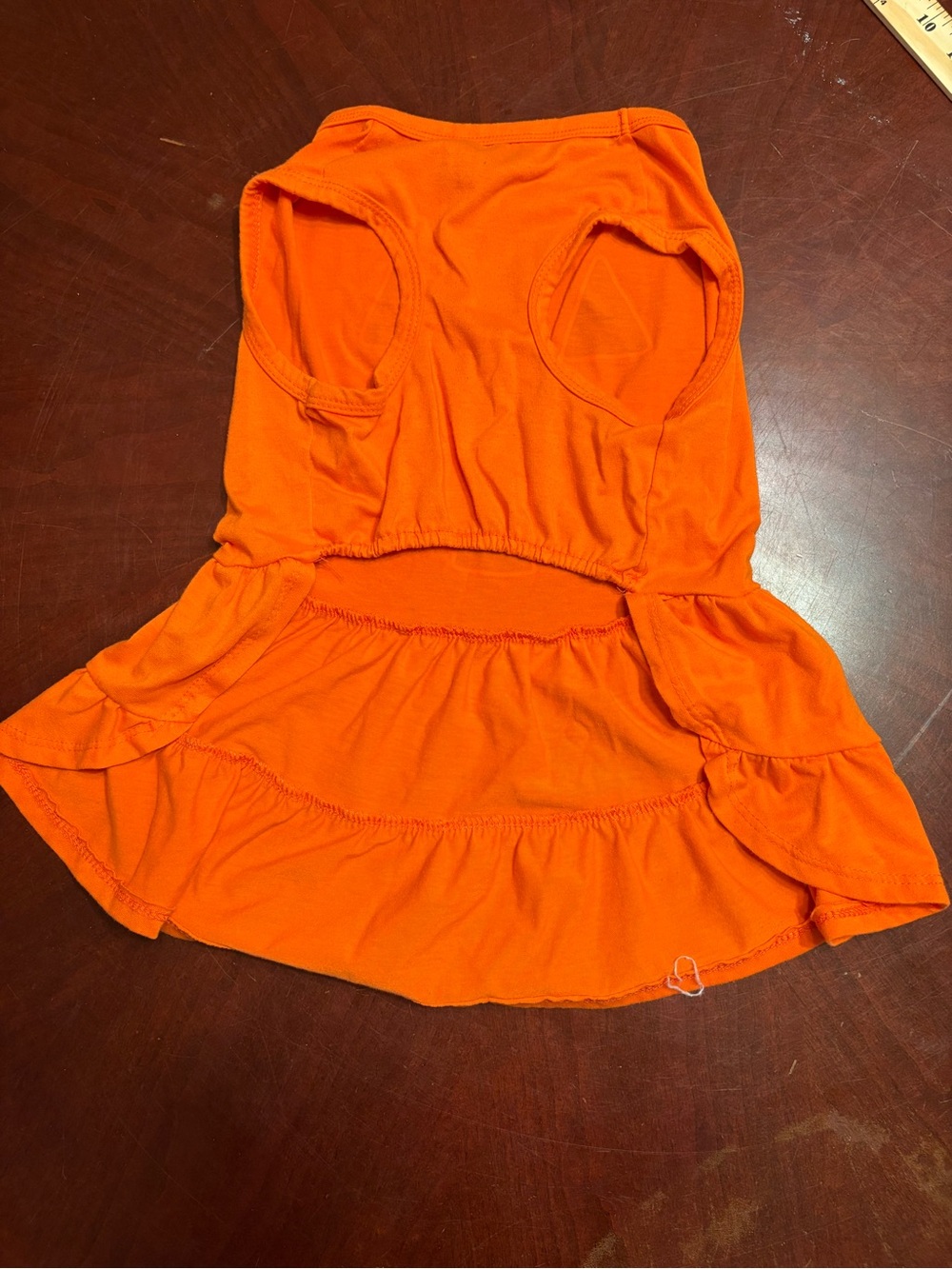 Orange Jack-O'-Lantern Ruffle Dog Dress - Picture 3 of 3